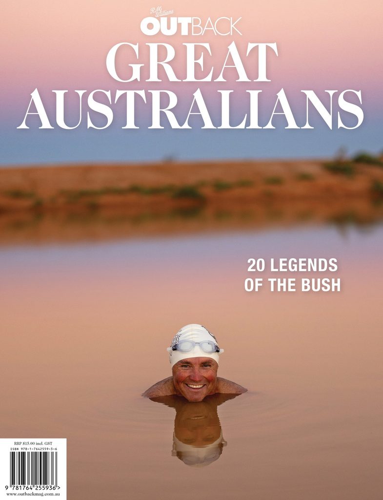 Great Australians cover featuring a portrait in water