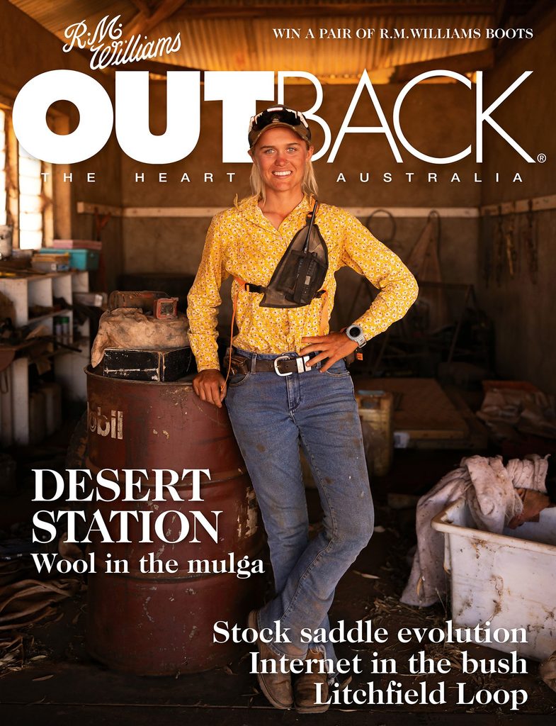 OUTBACK magazine issue 149 cover featuring a woman in a yellow shirt